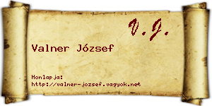 Valner József névjegykártya